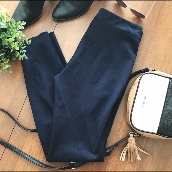 Zara Pants - Zara Navy Suede Legging